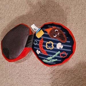 BARK Summer Bark-B-W BBQ Grill De-Fluffering Plush Dog Toy.